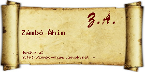 Zámbó Áhim névjegykártya